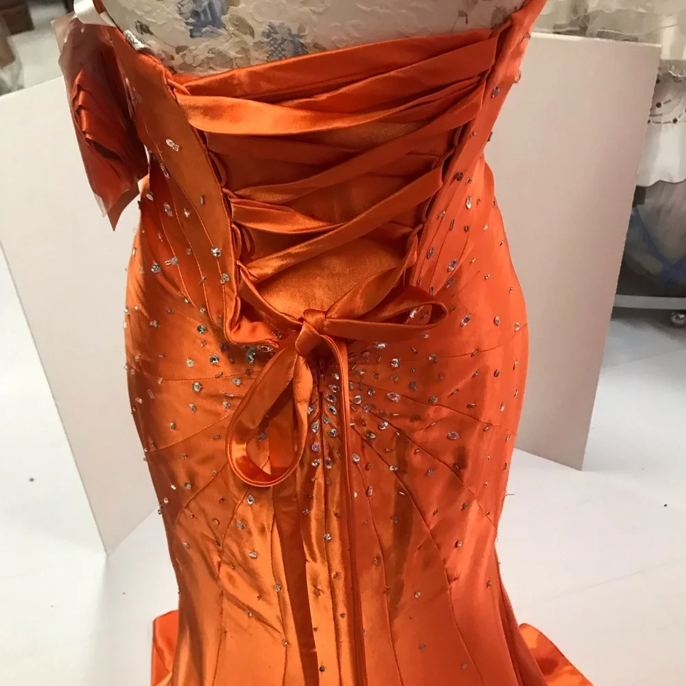 Homecoming dress Tony Bowls corset orange size 4 - Picture 8 of 8